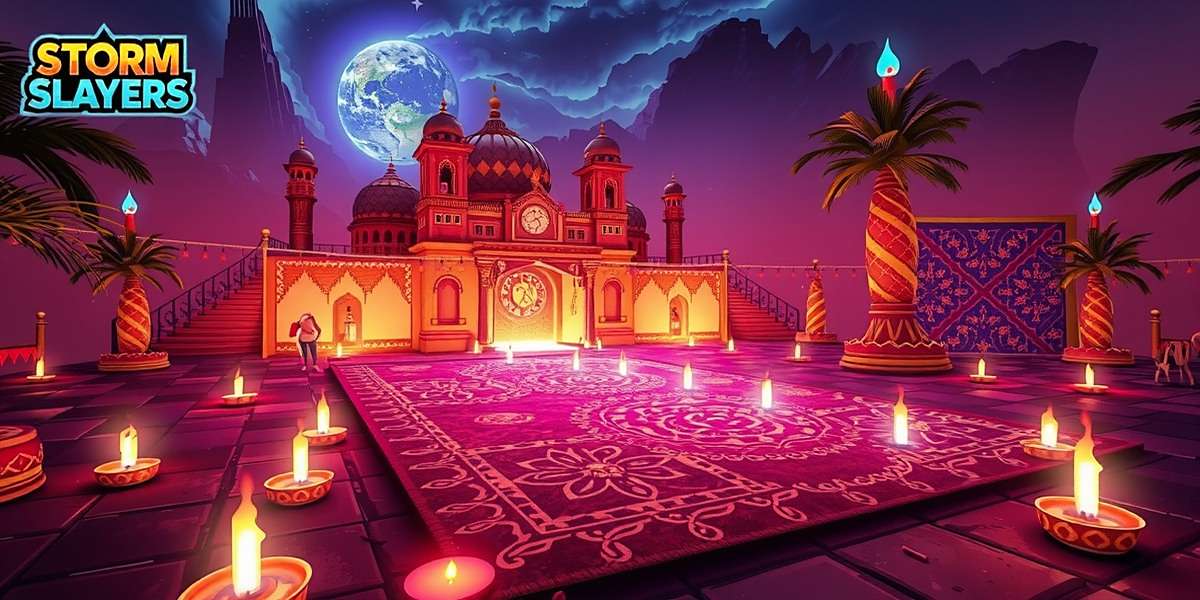 Storm Slayers - Diwali Celebrations Storm Slayers Diwali event showing game world decorated with lights and rangolis