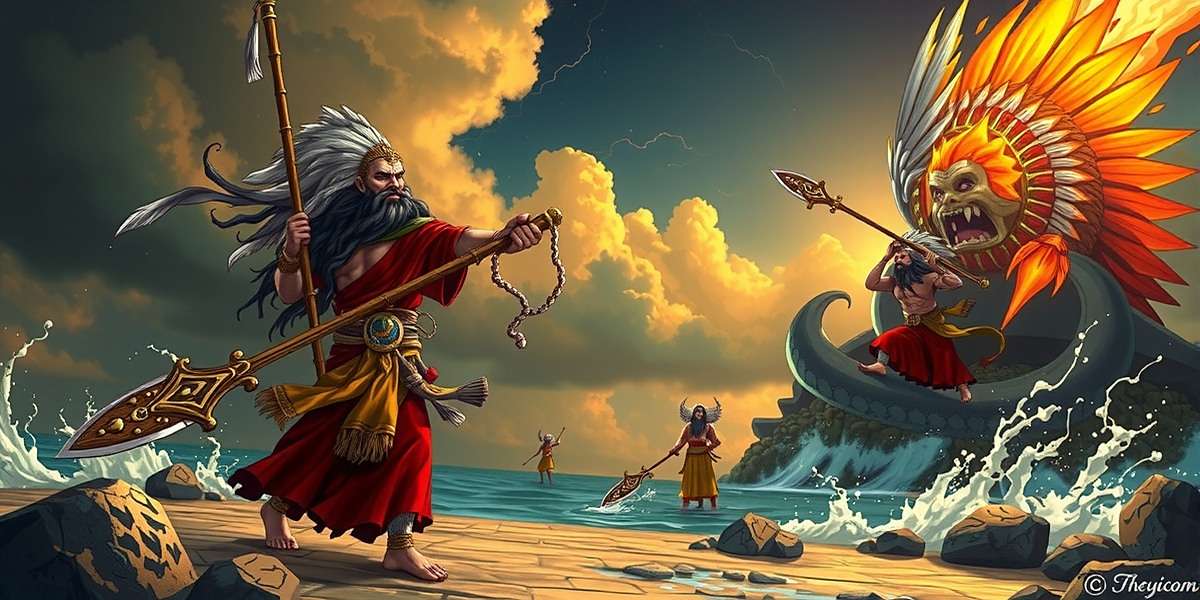 Storm Slayers - Mythological Story Adaptation Storm Slayers scene depicting a traditional Indian mythological event